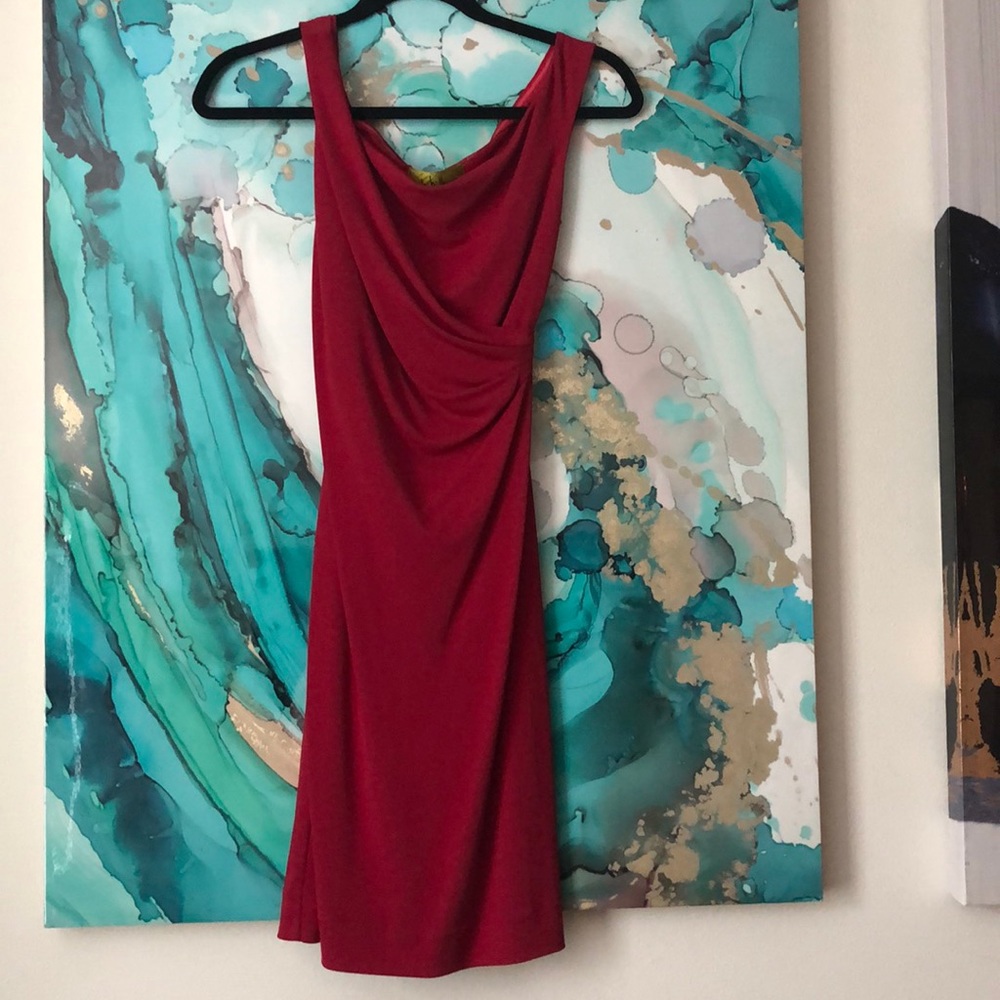 🌹Nicole Miller  ruby red semi-asymmetrical dress
